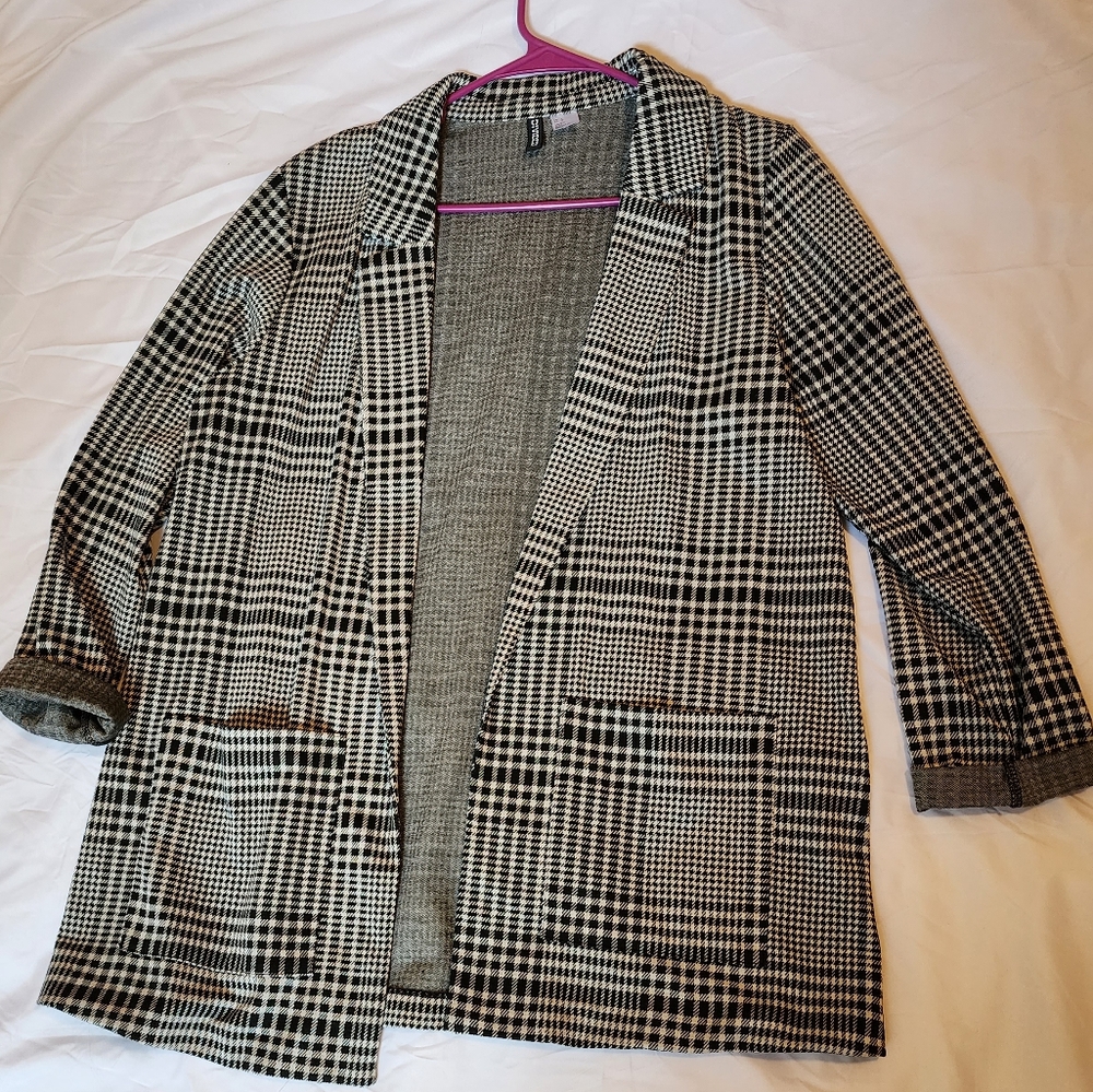 Plaid Black & White H&M Blazer